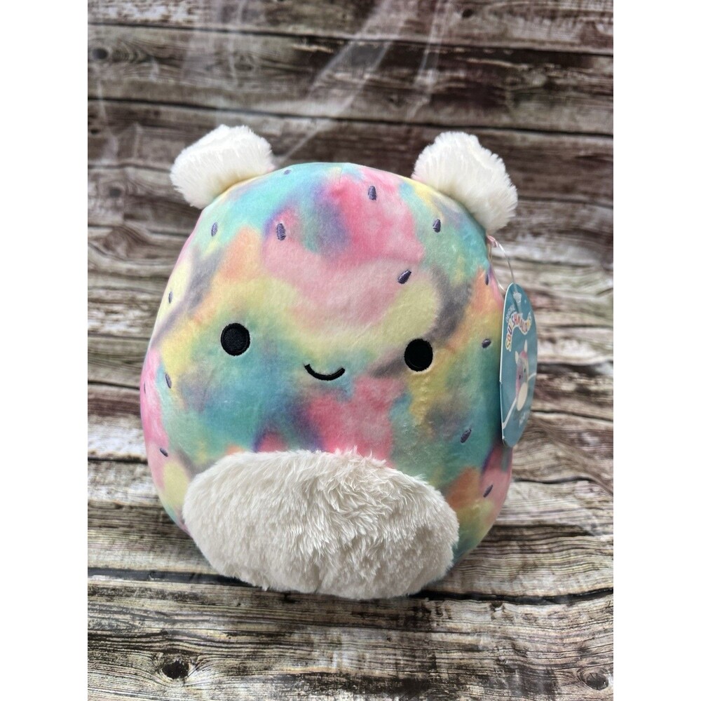 Squishmallow 7.5" Noe Sea Bunny Rainbow Tie Dye Fuzzy Belly Plush NWT